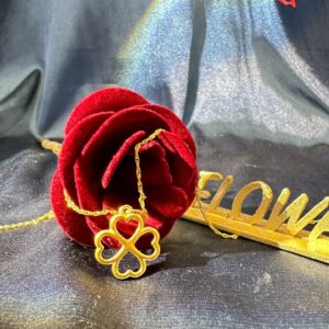 輕量愛心幸運草墜